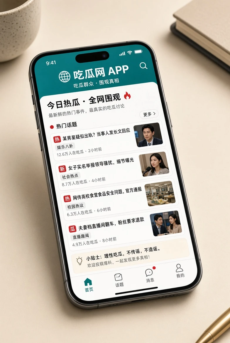 吃瓜网APP移动阅读主题示意
